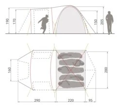 Vaude Campo Casa XT Koepeltent - 3/4 Persoons -Camping Verkoop 14229 g