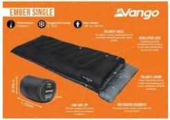 Vango Ember Slaapzak - Zwart -Camping Verkoop 1900 1783 ember single 2 1