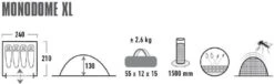 High Peak Monodome XL Koepeltent - 4 Persoons - Pearl -Camping Verkoop 370 1200 4001690103121.pt01