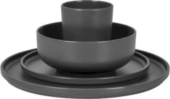Bo-Camp Patom Melamine Serviesset - 16-delig - Antraciet -Camping Verkoop 699 1200 6181462 04