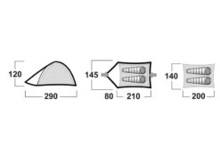 Husky Bizam Koepeltent - 2+ Persoons -Camping Verkoop bizam afmetingen