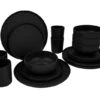 Bo-Camp Patom Melamine Serviesset - 16-delig - Zwart 1 Bo-Camp Patom Melamine Serviesset - 16-delig - Zwart -Camping Verkoop bo camp patom zwart