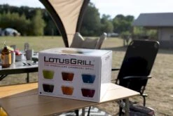 LotusGrill XL Hybrid Houtskoolbarbecue - Rood -Camping Verkoop doos lotusgrill 4