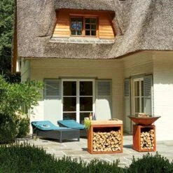 OFYR Butcher Block Storage 90 Corten - Teak Wood -Camping Verkoop ofyr butcher block storage 90 corten teak wood 3