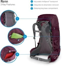 Osprey Renn Backpack - 50 Liter - Paars -Camping Verkoop osprey renn features 8