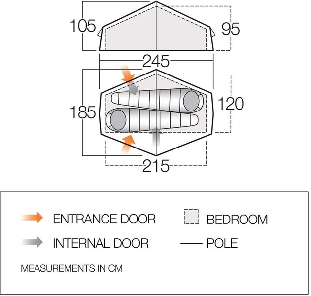 Vango Nevis 200 Tunneltent - 2 Persoons 6 Vango Nevis 200 Tunneltent - 2 Persoons - Afbeelding 4